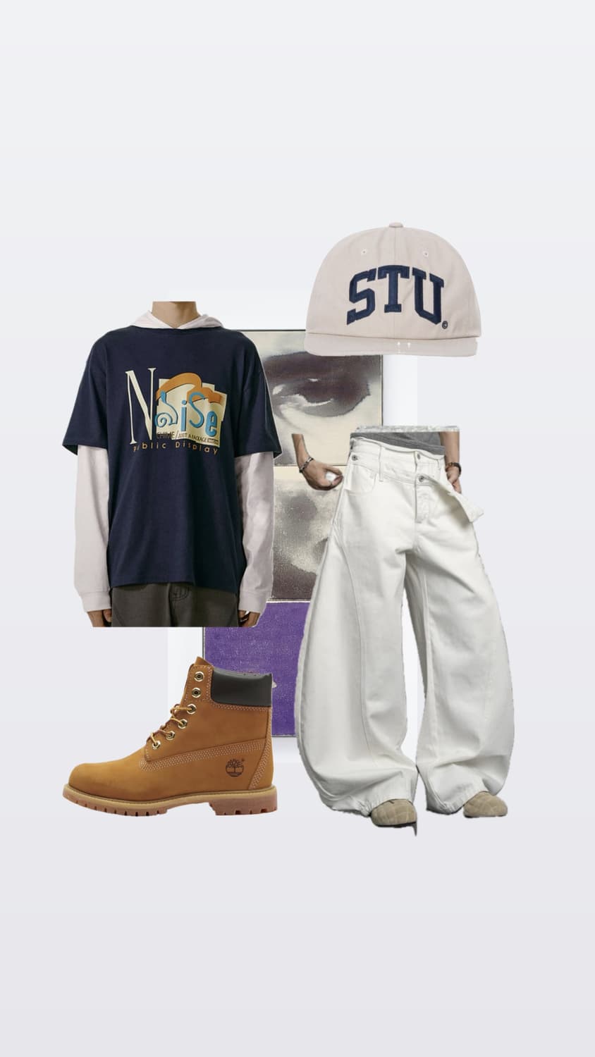 테켓 스투시 팀버랜드 개강룩 간절기룩 세트코디 상품이미지1