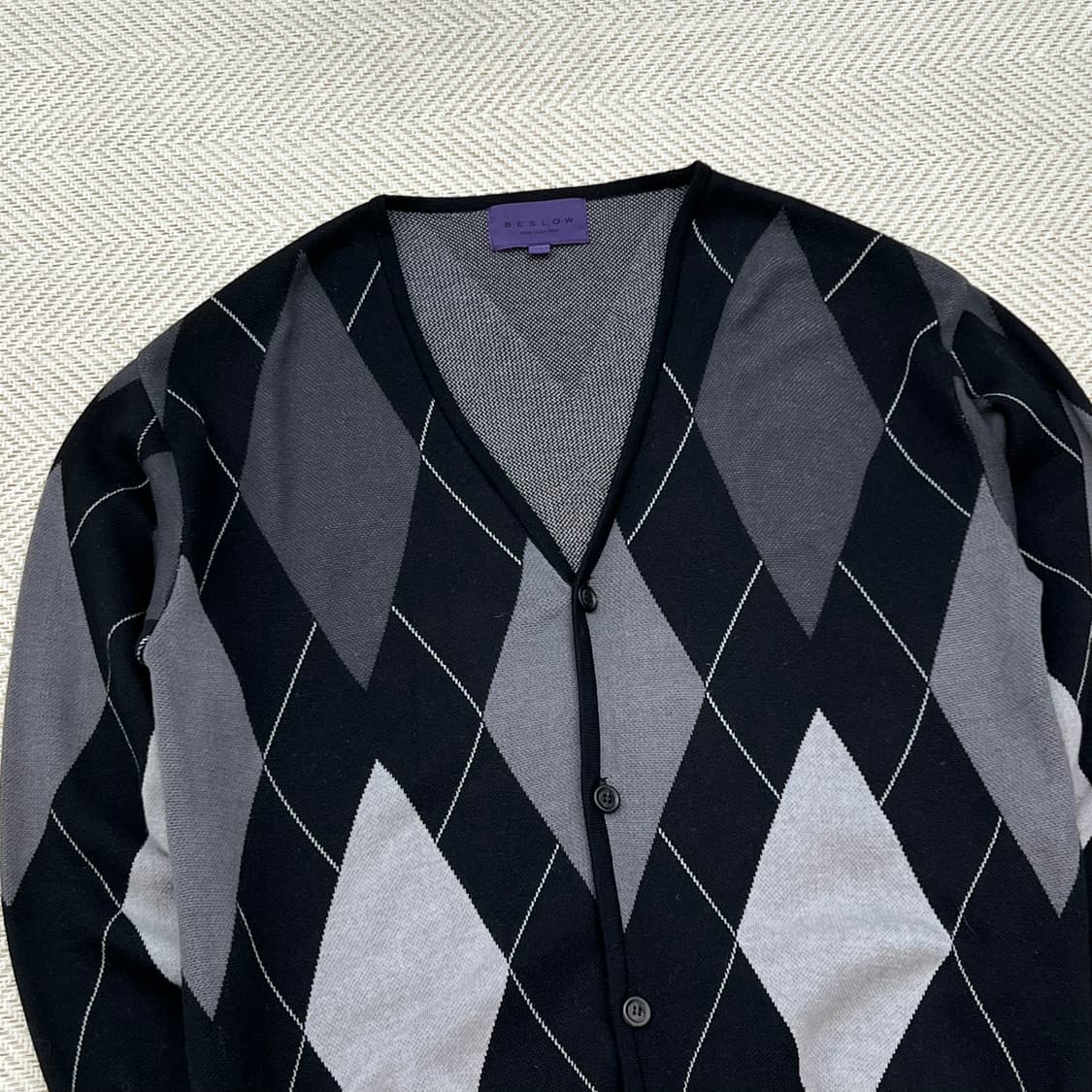 비슬로우 아가일 가디건 r2436 상품이미지3