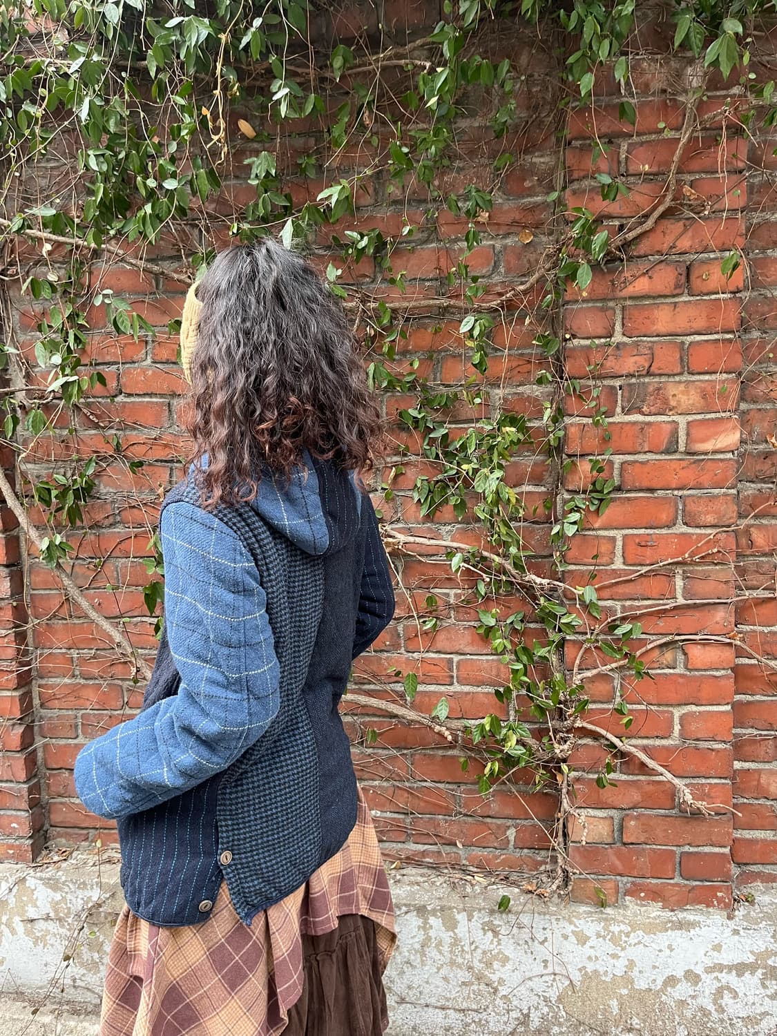 빈티지 체크 패치워크 자켓 상품이미지6