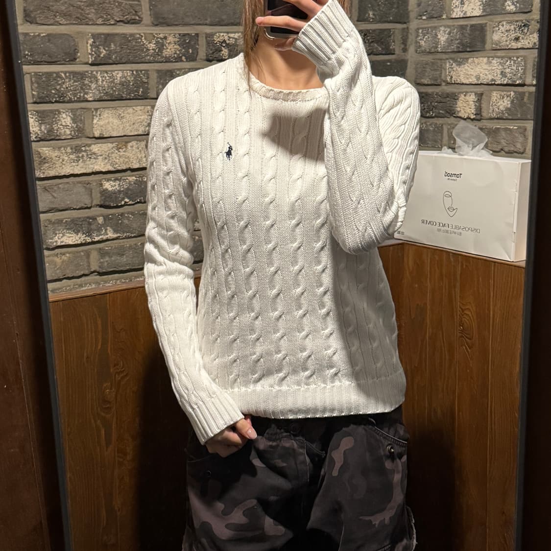 M) 폴로 랄프로렌 케이블 꽈배기 라운드넥 니트 상품이미지8