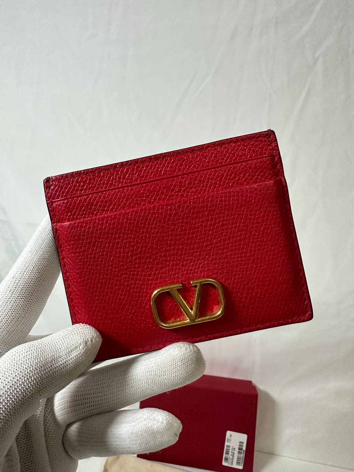 발렌티노 로고 카드지갑 레드(OS) 상품이미지2