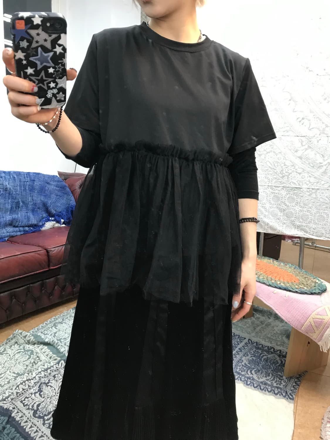 레이스 디테일 반팔 티  상품이미지2