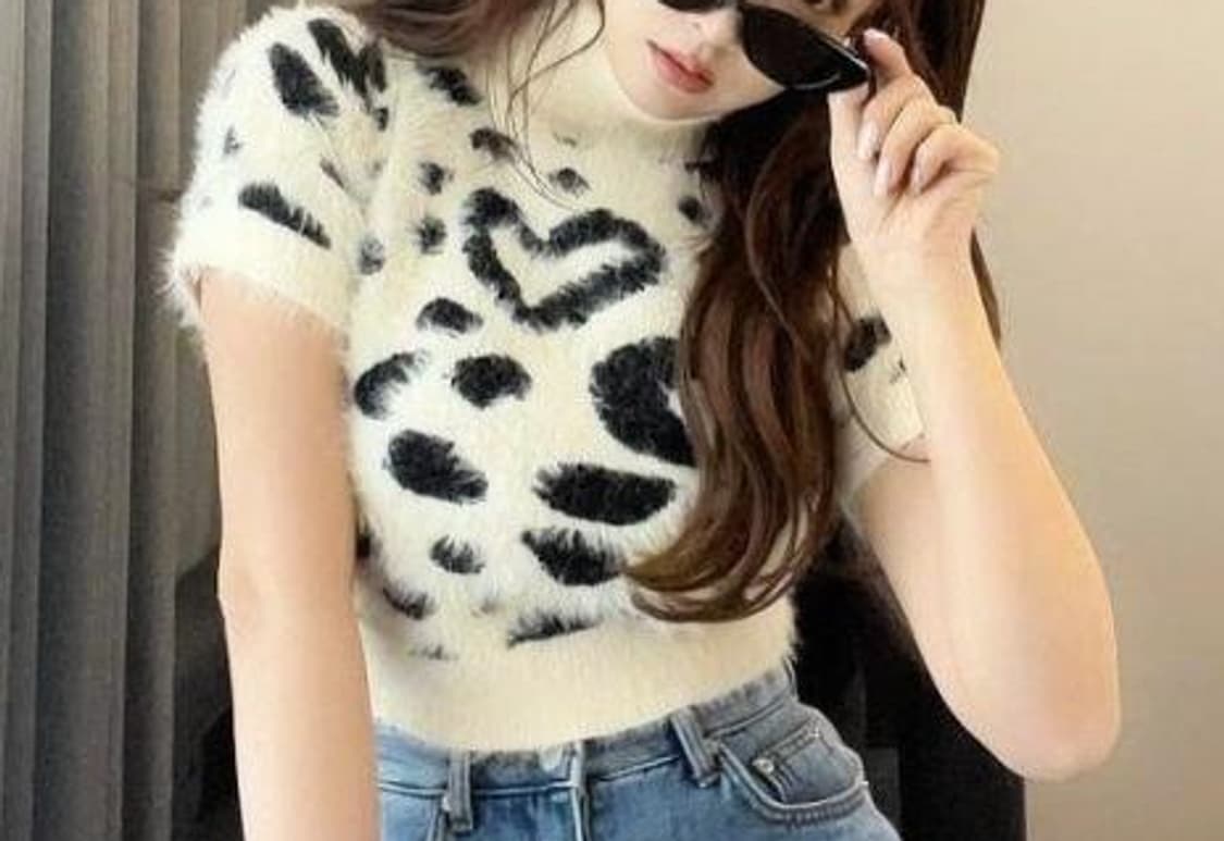 앙고라 크롭 니트 y2k 장원영 상품이미지1