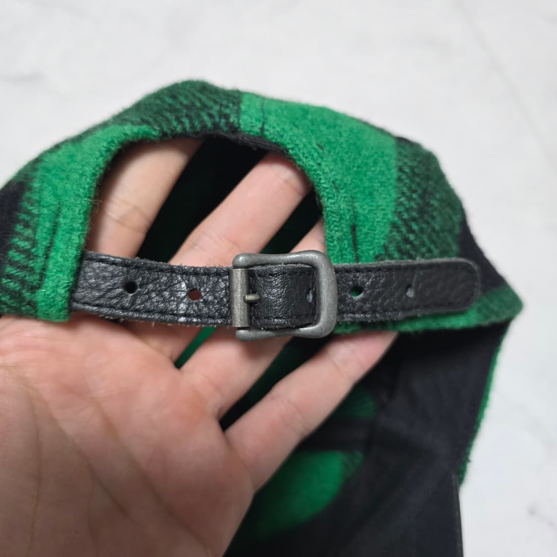 폴로랄프로렌 그린 체크 레더챙 캠프캡 패널캡 상품이미지3