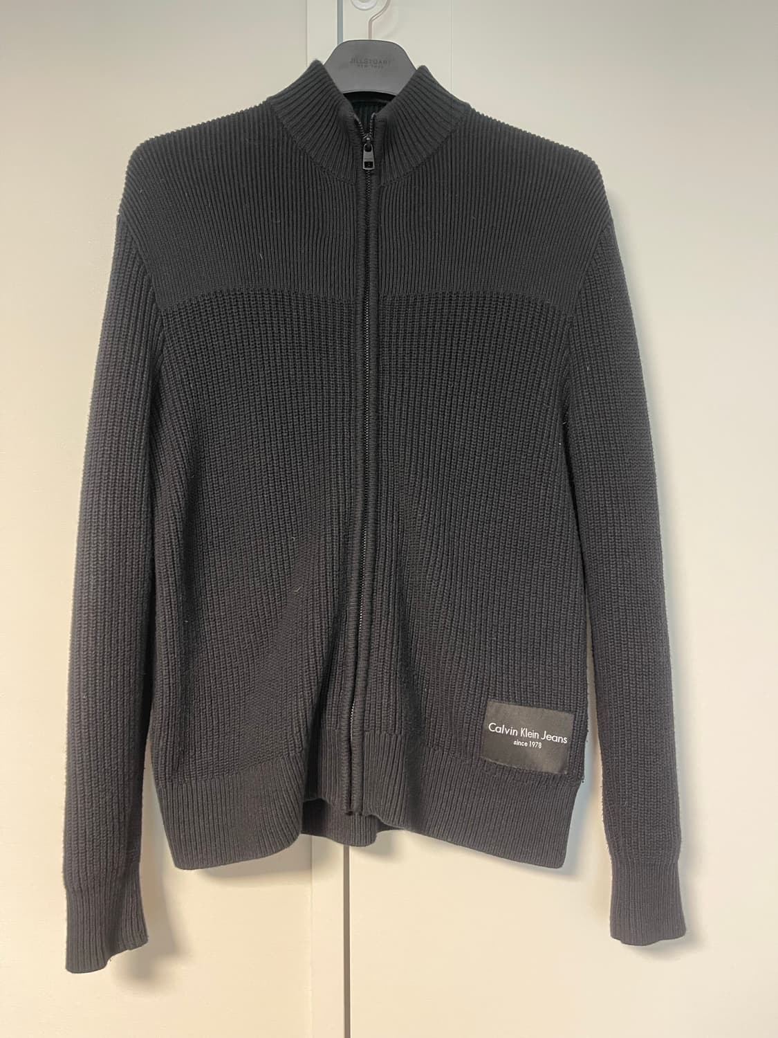 캘빈클라인 니트 집업 가디건 블랙 상품이미지1