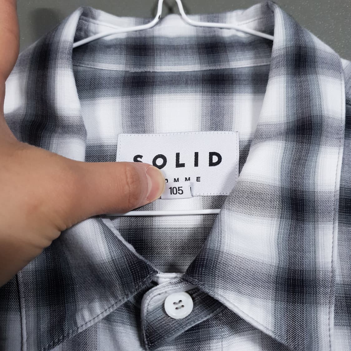 XL) 솔리드옴므 우영미 신형 21ss 포켓 체크 플란넬 셔츠 남방 상품이미지6