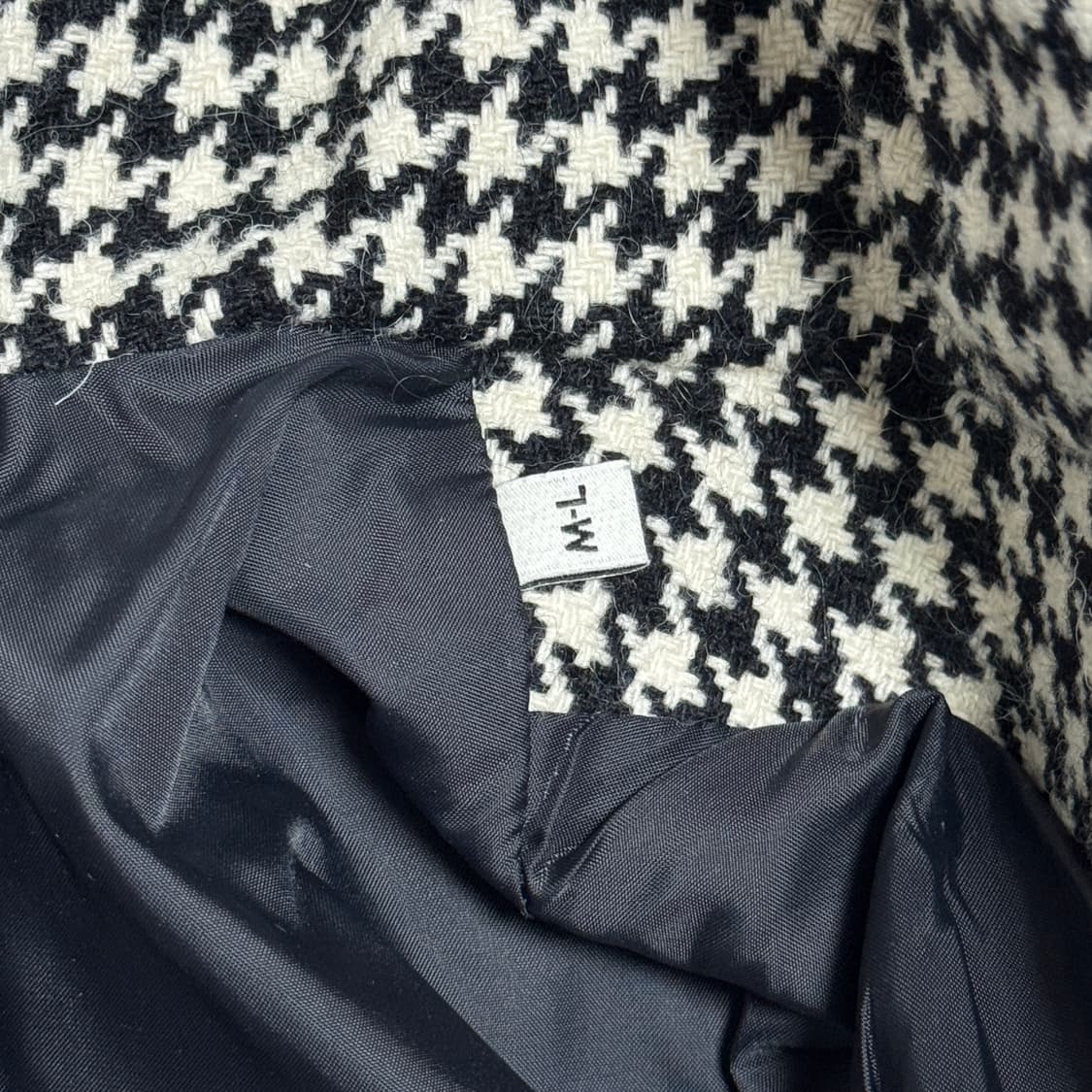 AMI 아미 울 하운드투스 체크 후드 패딩 M 상품이미지5