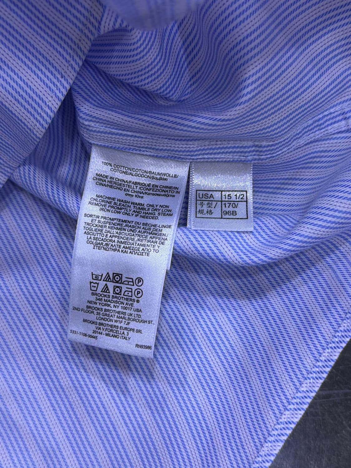 브룩스브라더스 리젠트핏 블루 스트라이프 셔츠 15 1/2 상품이미지9