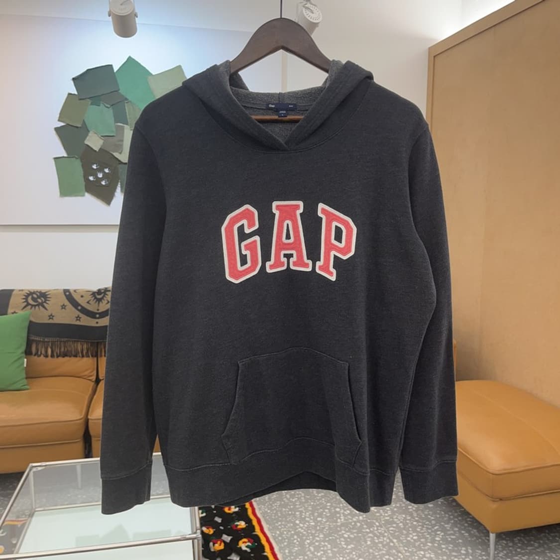 갭 올드스쿨 자수로고 빈티지무드 약기모 후드티 L C06843 상품이미지3