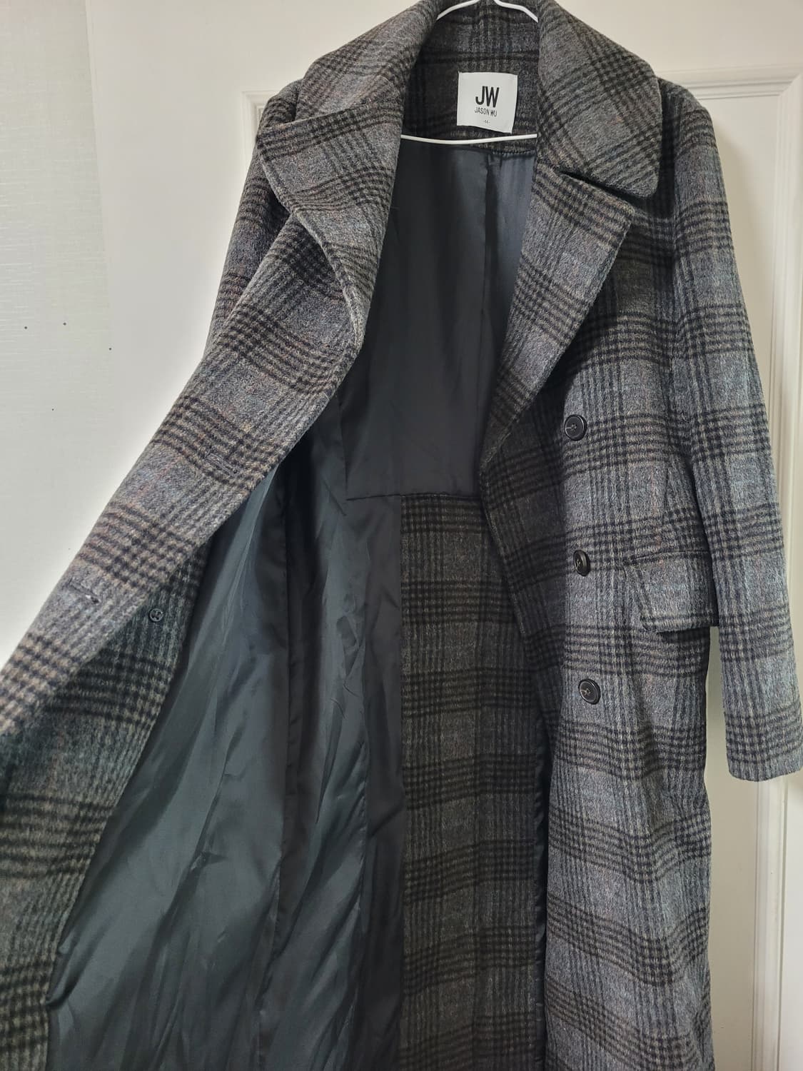 제이슨우 체크 롱코트 상품이미지4