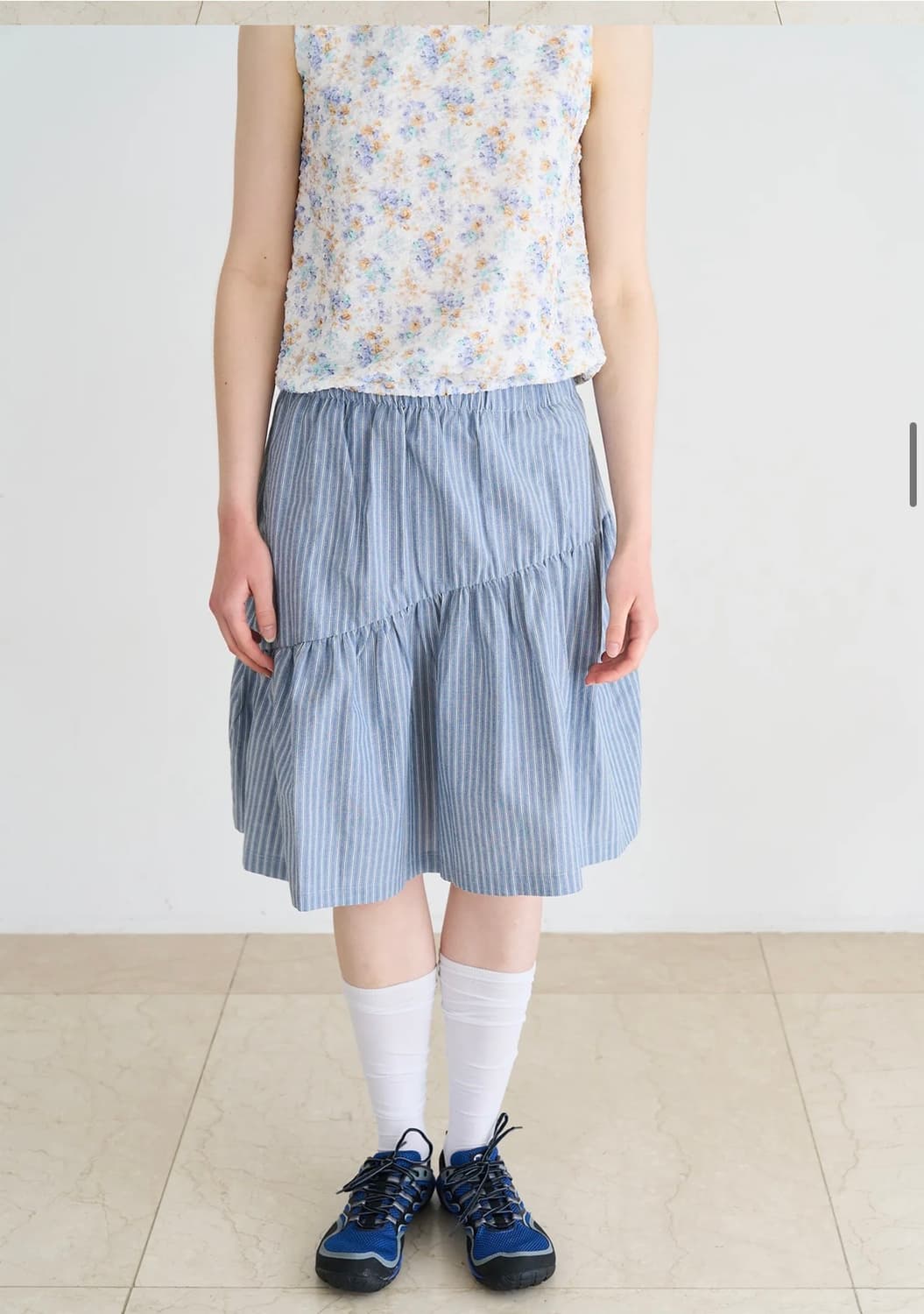 페스토 STRIPE ASYMMETRY SKIRT RAINY DAY 치마 상품이미지3