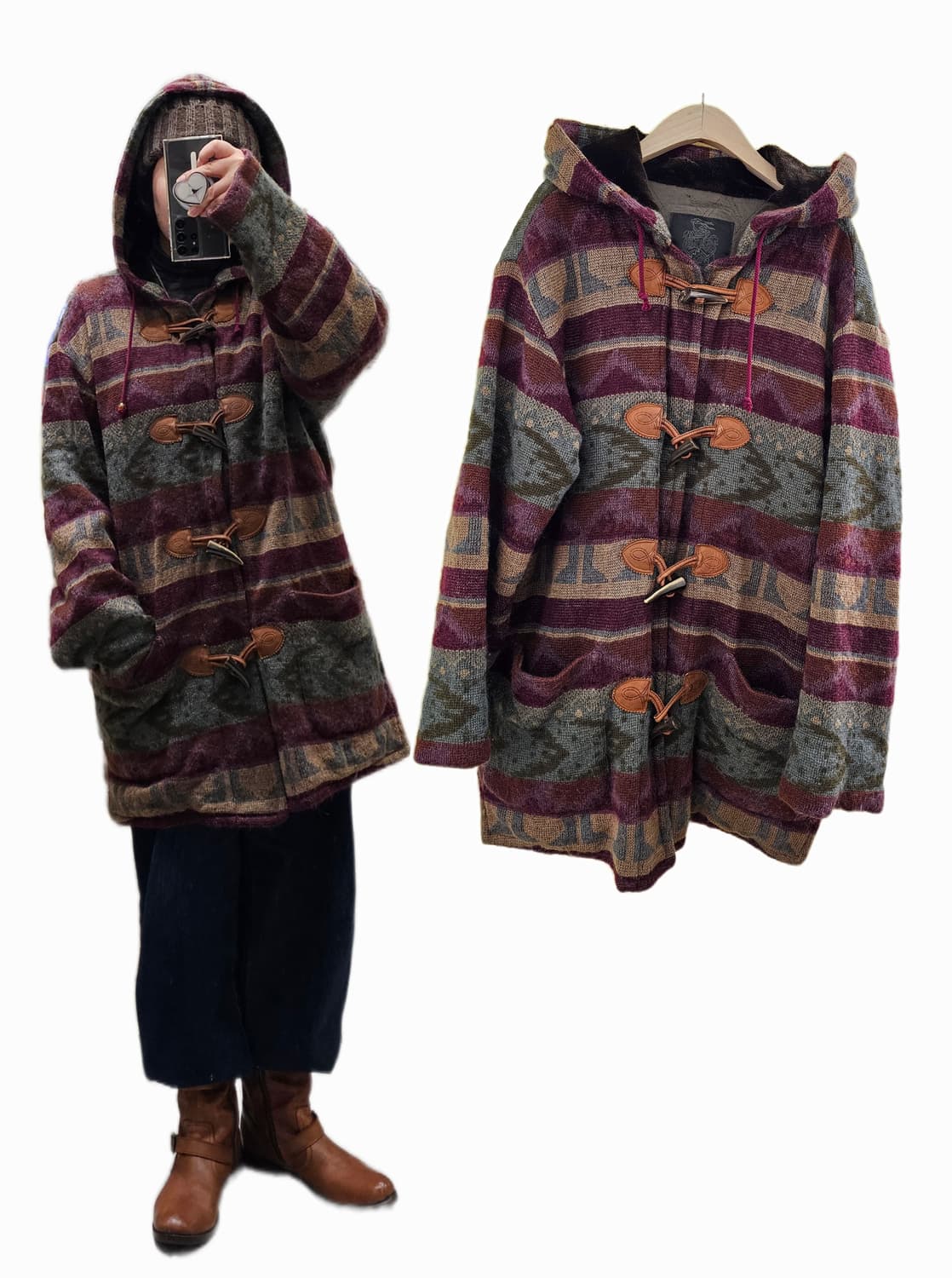 varorav 모헤어st 에스닉 울 떡볶이 아우터 상품이미지1