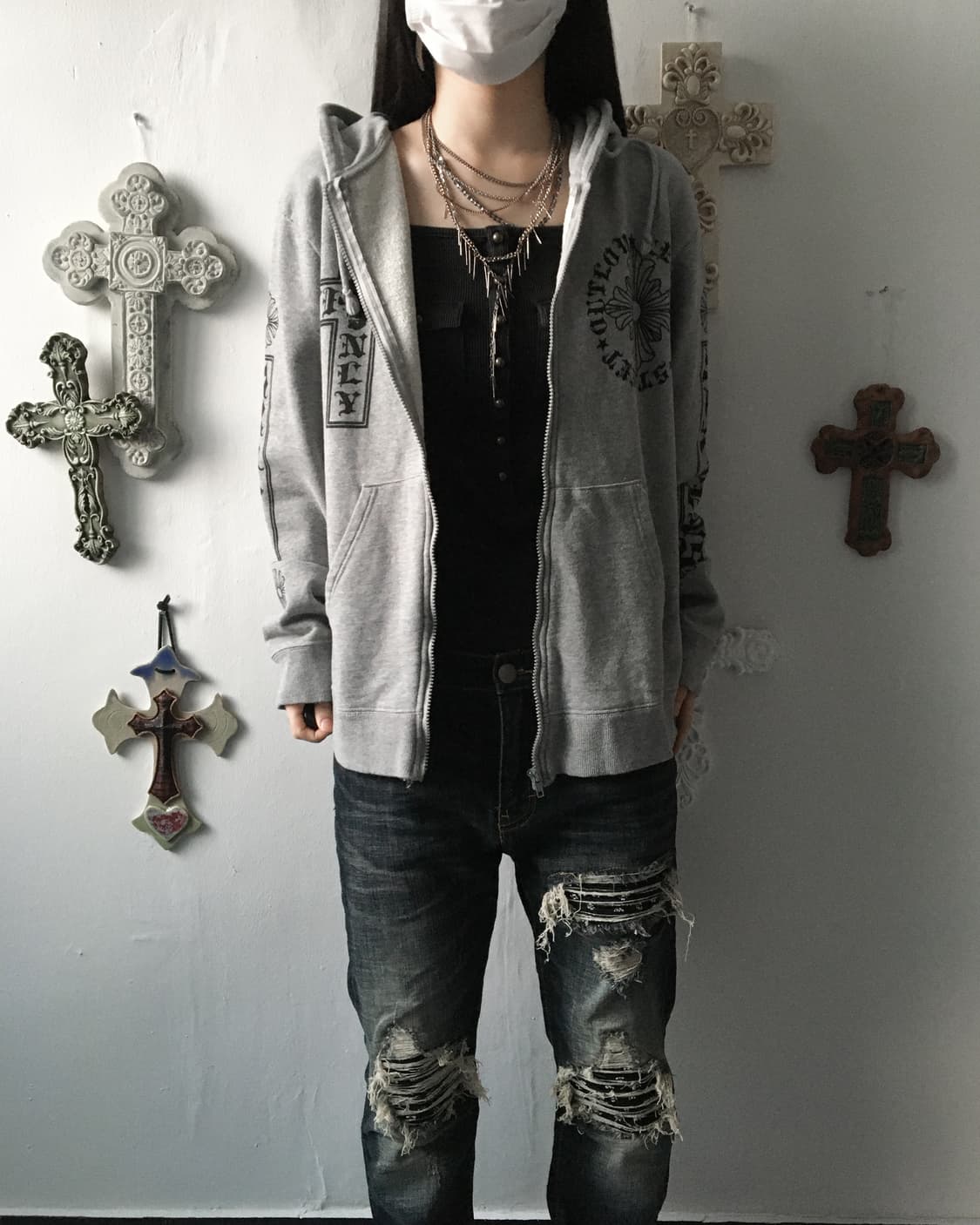 Printing point hood zip up 상품이미지8