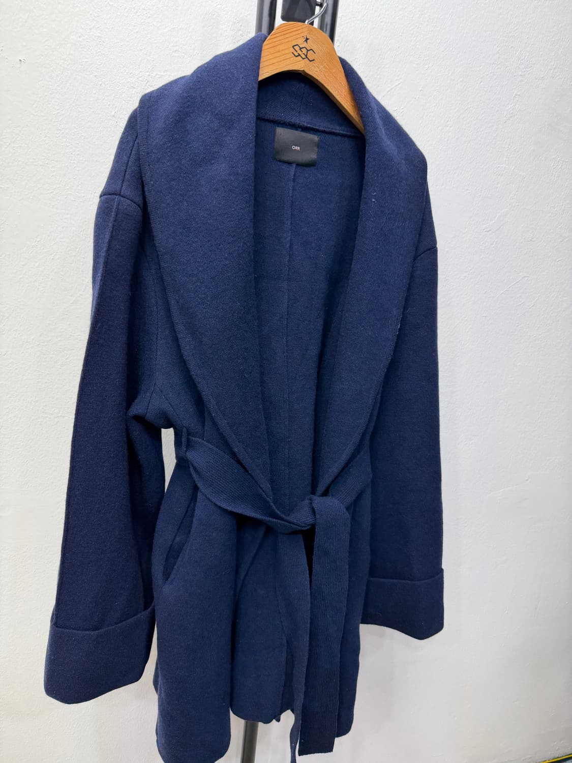 새제품) ORR 오르 네이비 캐시미어 로브 코트 S 상품이미지2