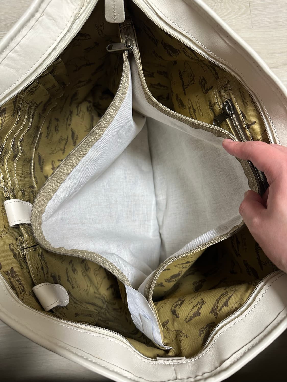 L.L.Bean 엘엘빈 화이트 레더 토트백 상품이미지8