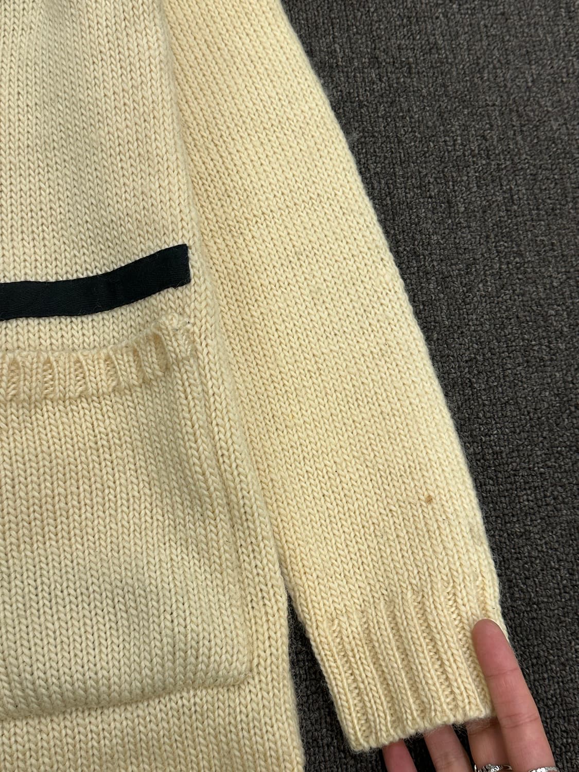 M)Peace now Japanese vintage 여성 패치 니트집업 상품이미지4