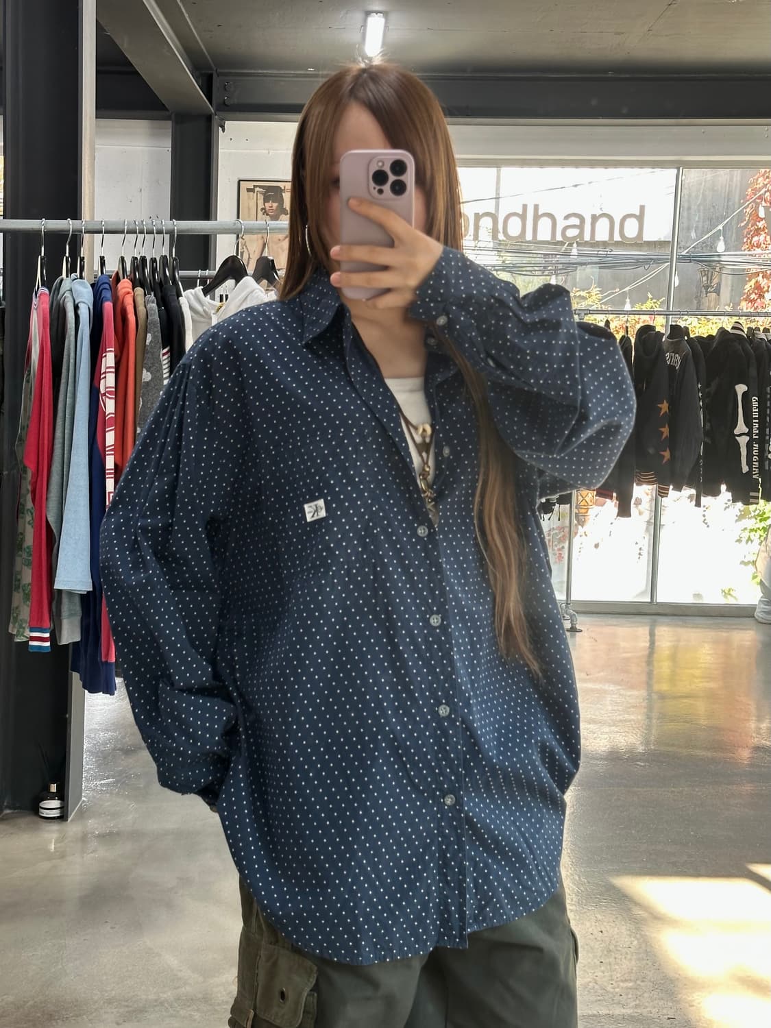 캘빈클라인 도트 긴팔셔츠 상품이미지1