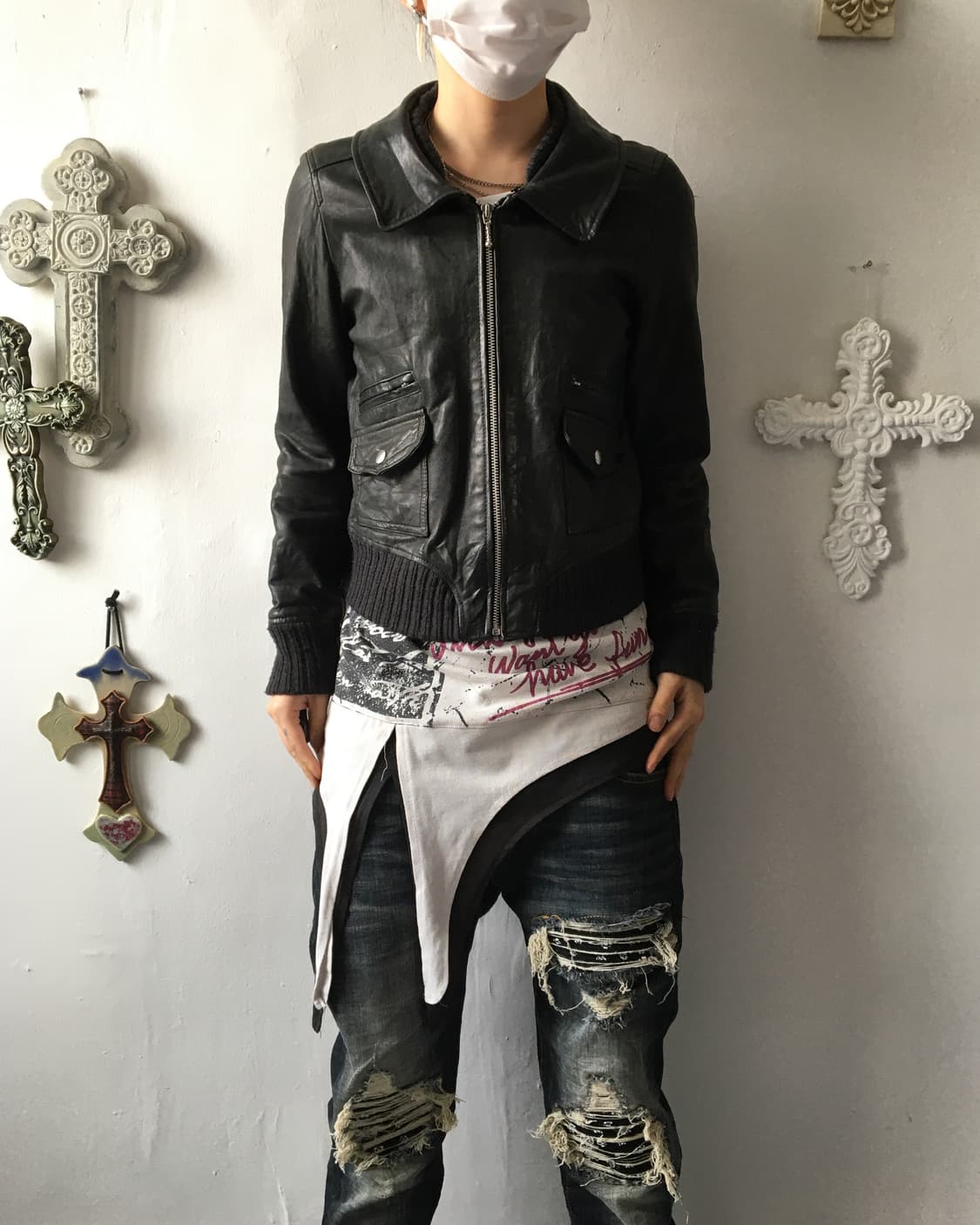 Lamb skin bomber jacket 상품이미지1