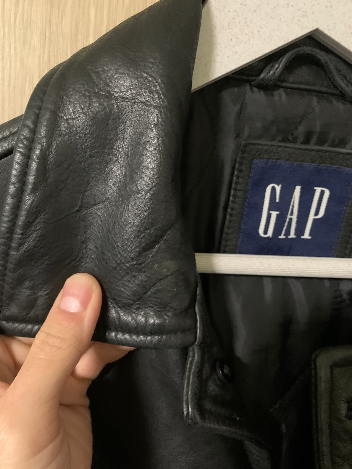 올드 갭 레더 가죽 카 코트 S 상품이미지5