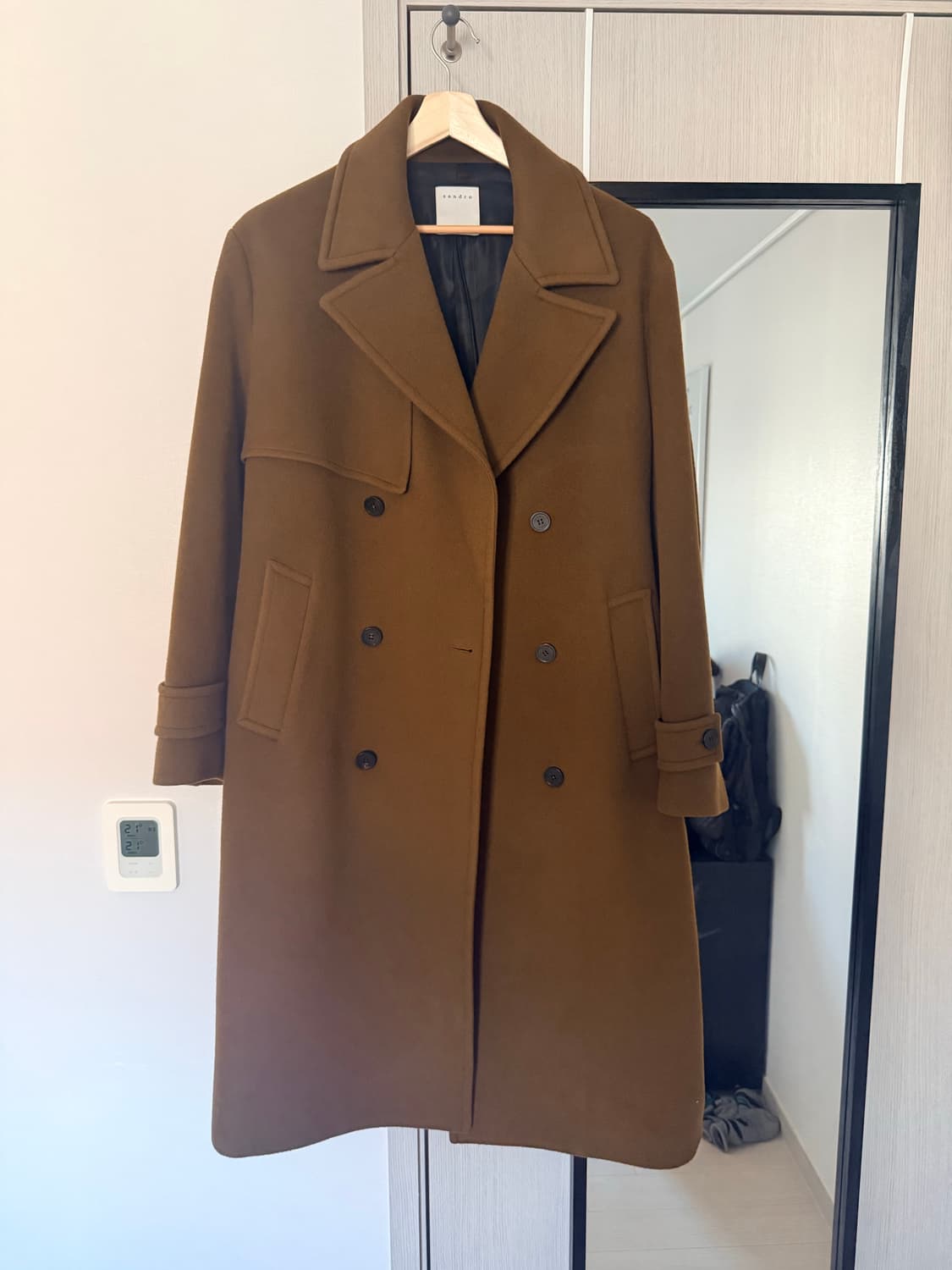 산드로 브라운 더블 코트 L (105) 상품이미지1