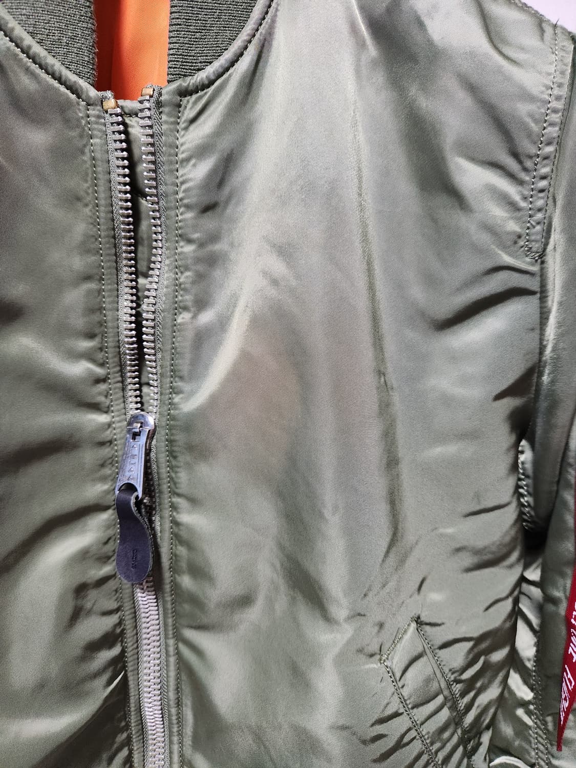 알파인더스트리 MA-1 카키 봄버 자켓 xs 상품이미지3