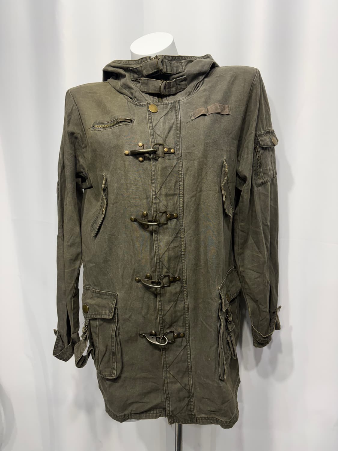 🎸카키 버튼 디테일 롱 자켓🎸 상품이미지5