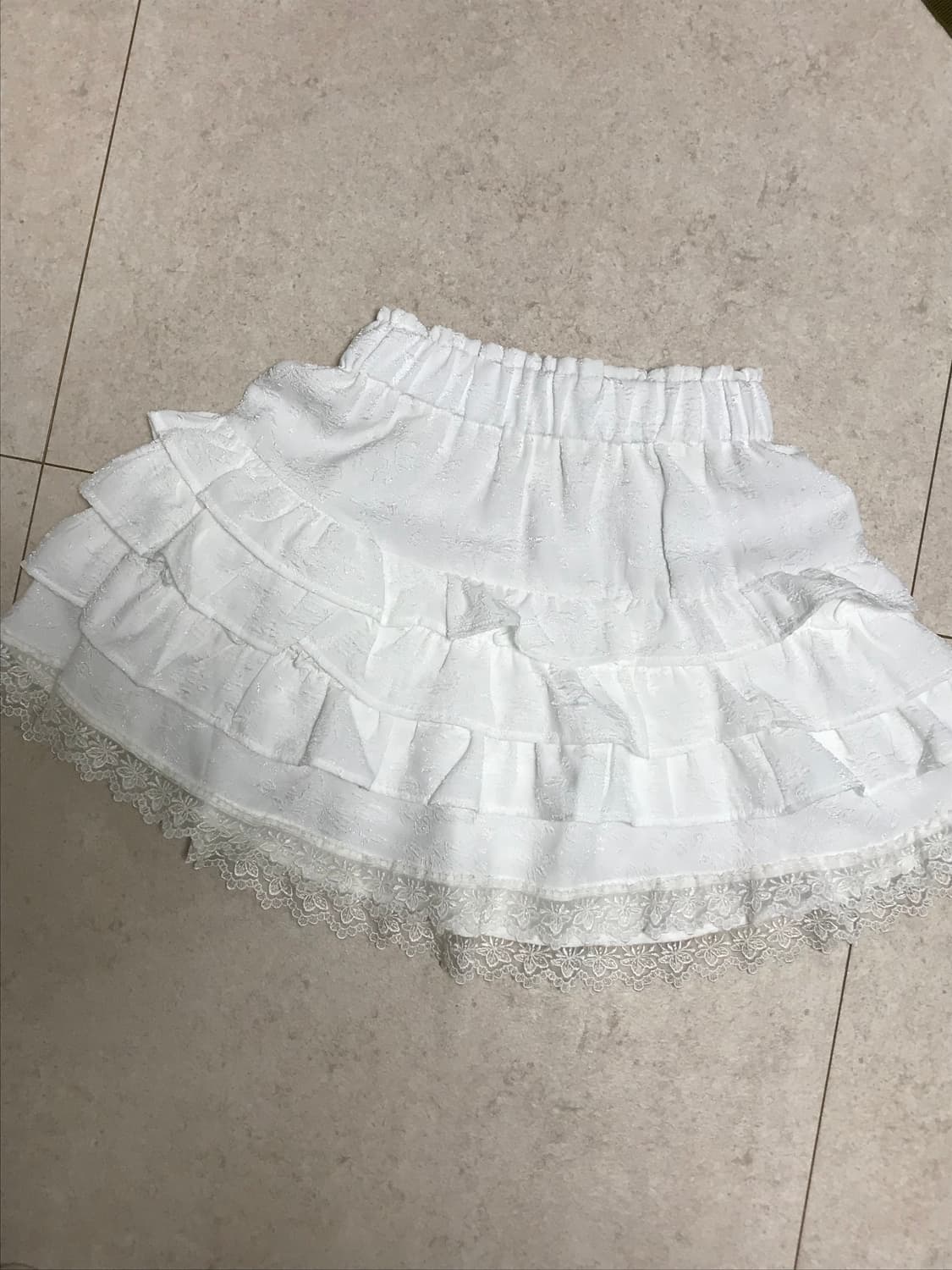 시이소 빈티지 캉캉 레이스 스커트 화이트 갸루 상품이미지1