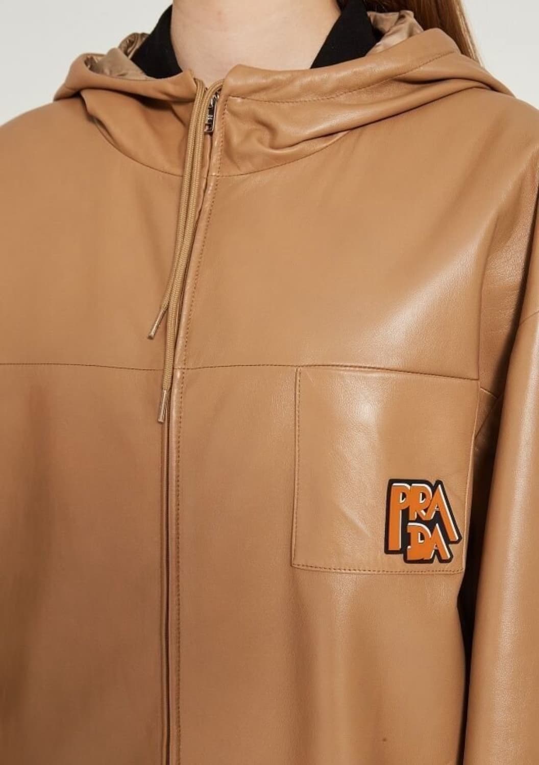 PRADA 프라다 후디 블루종(리얼 레더)38 사이즈-해외발송 상품이미지2