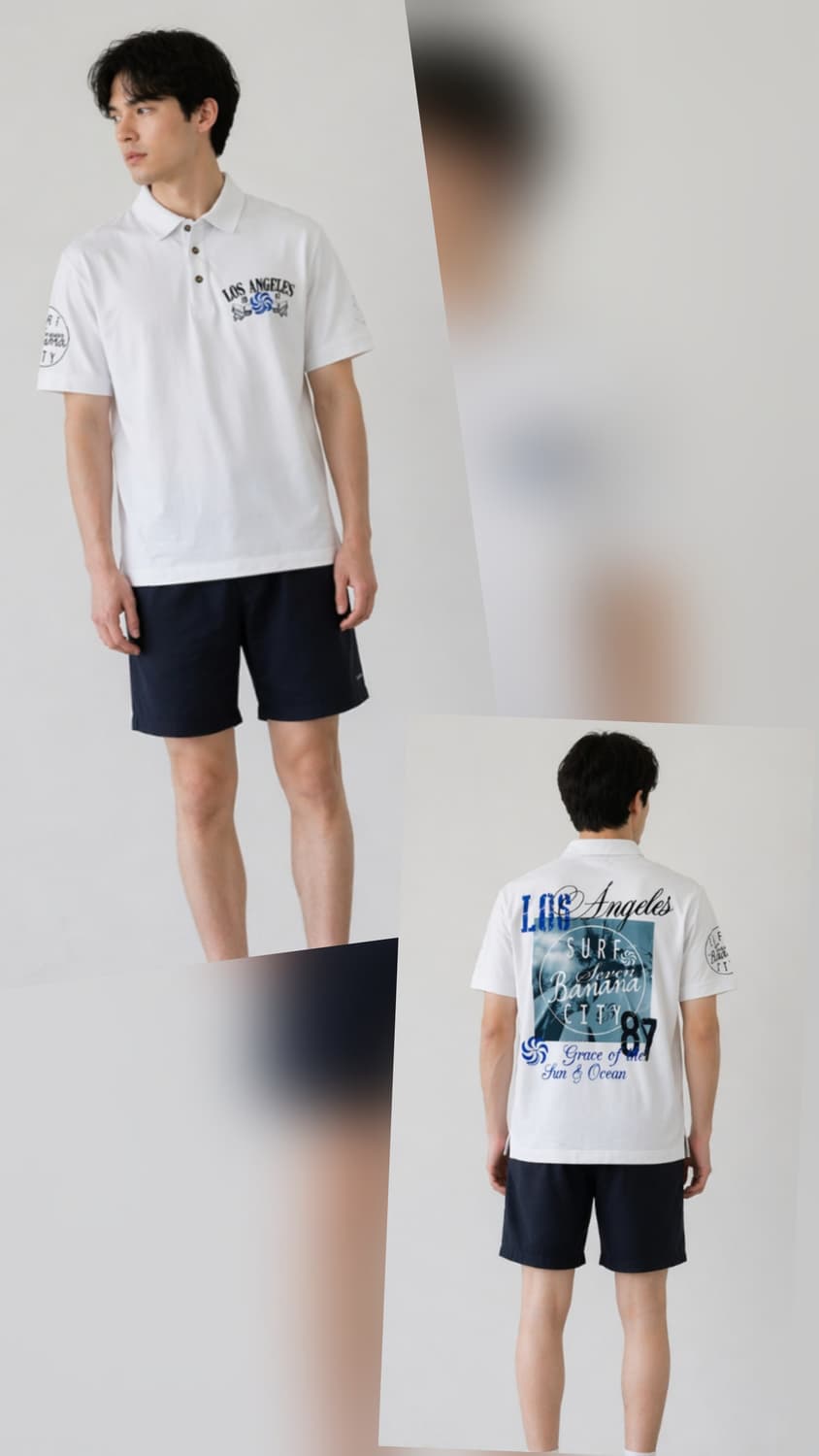 [S] Banana Seven L.A. 서프 그래픽 폴로 셔츠 상품이미지1