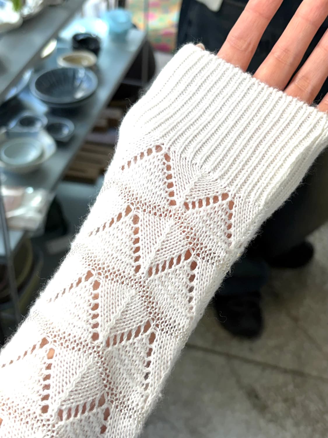 화이트 펀칭 레이스 반팔 가디건 세트 상품이미지3