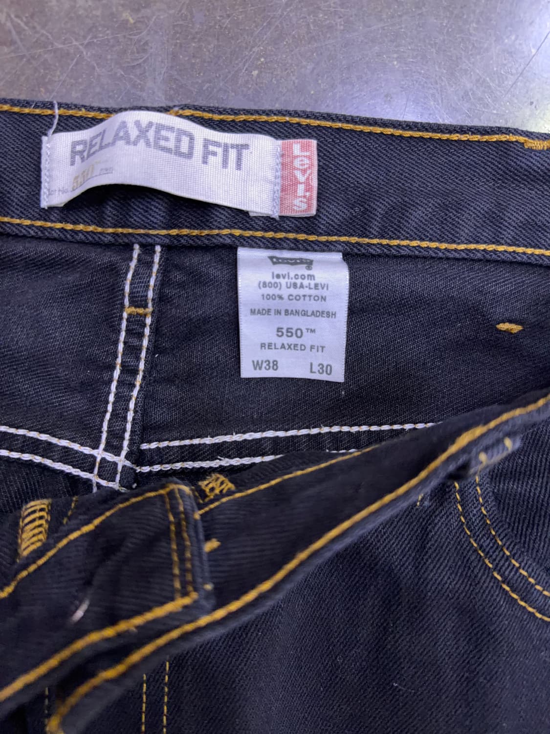 리바이스 550 레귤러 릴렉스핏 00's 블랙진 데님팬츠 38 상품이미지8