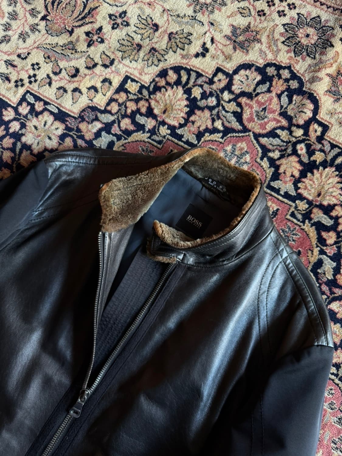 휴고보스 램스킨 싱글라이더 레더 자켓 100 상품이미지3