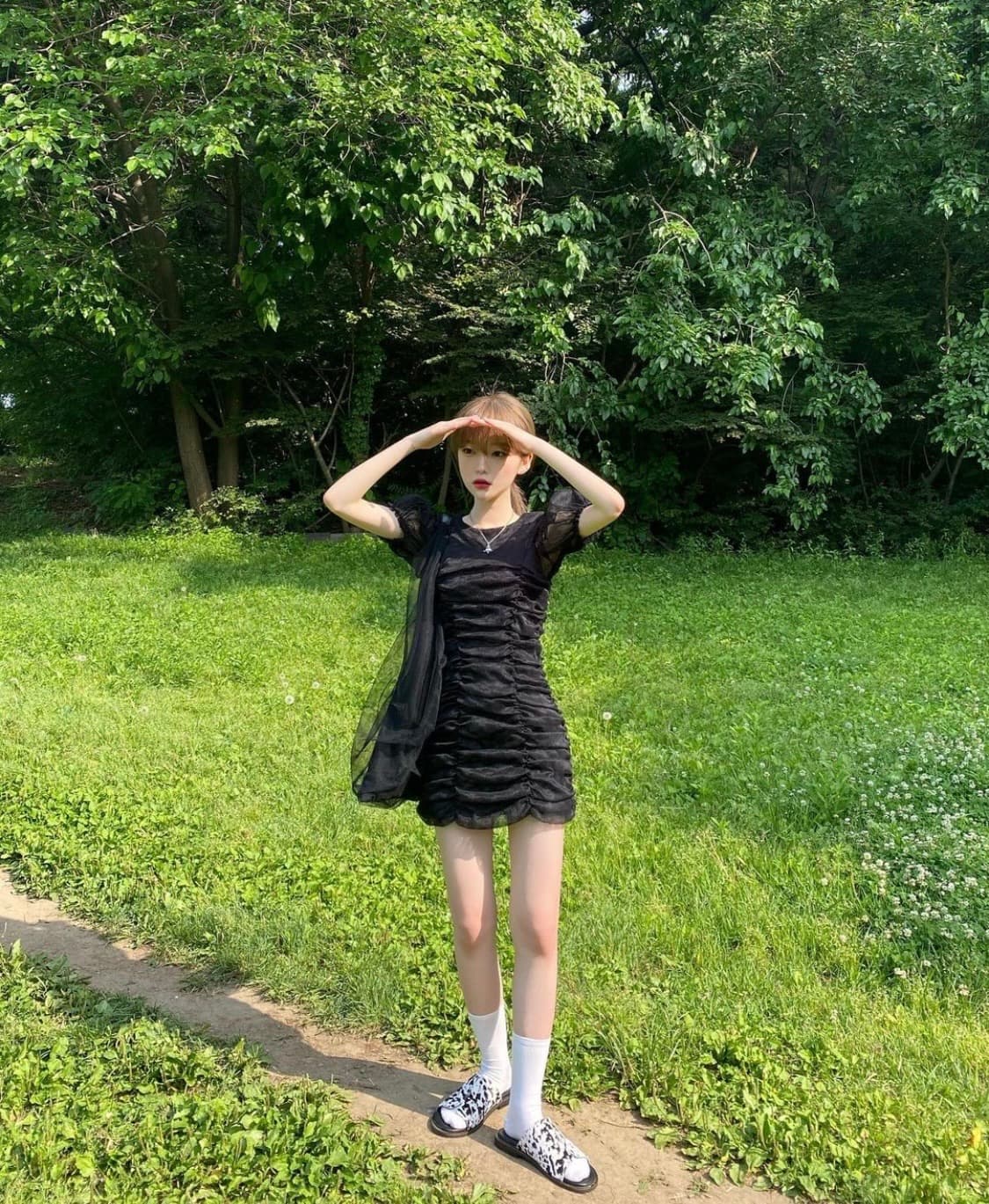 체리퀴리 마블핑크 휘핑 셔링 원피스 상품이미지5