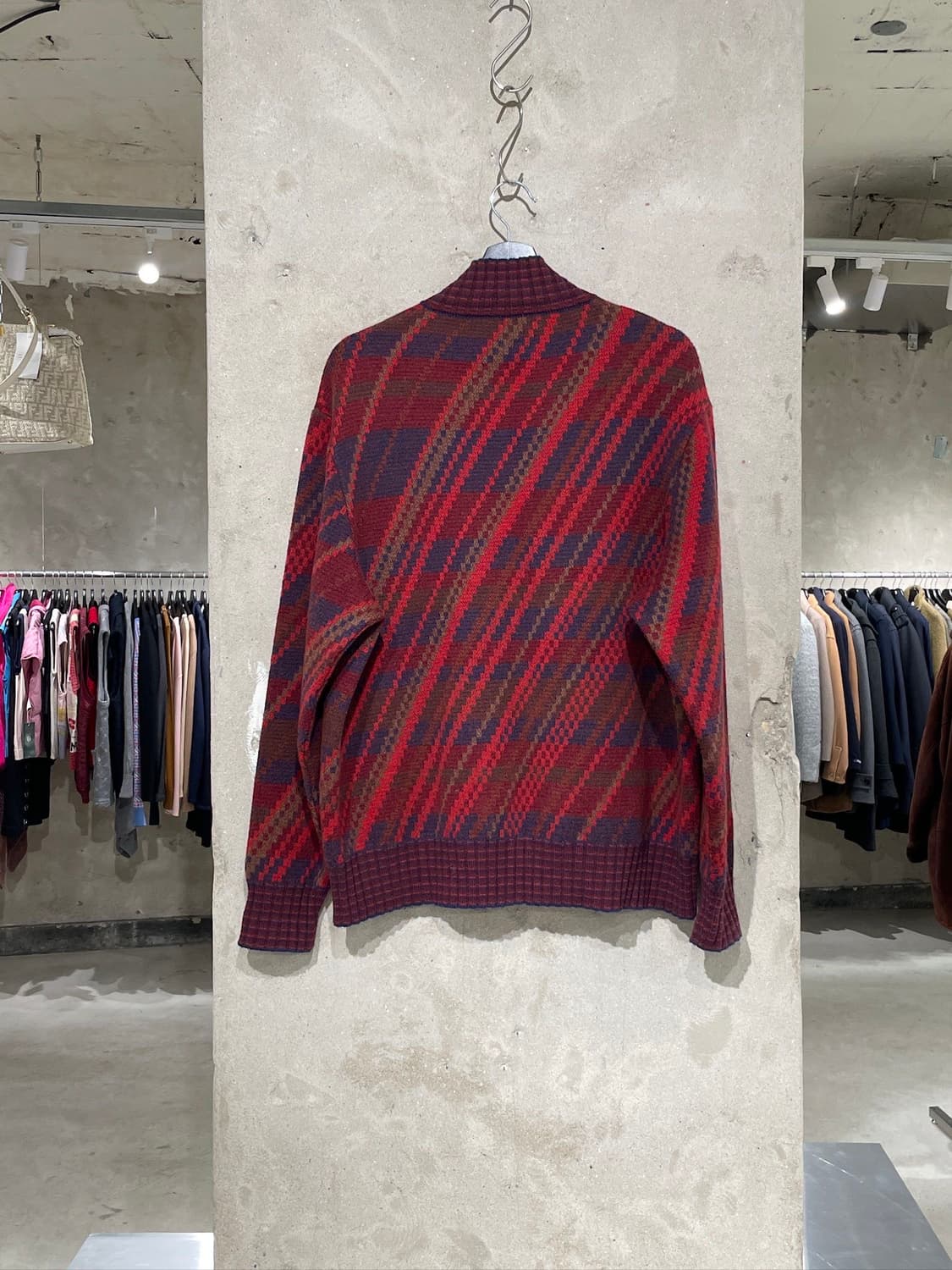 미쏘니 스포츠 레드 캐스케이드 니트 집업 자켓 상품이미지6