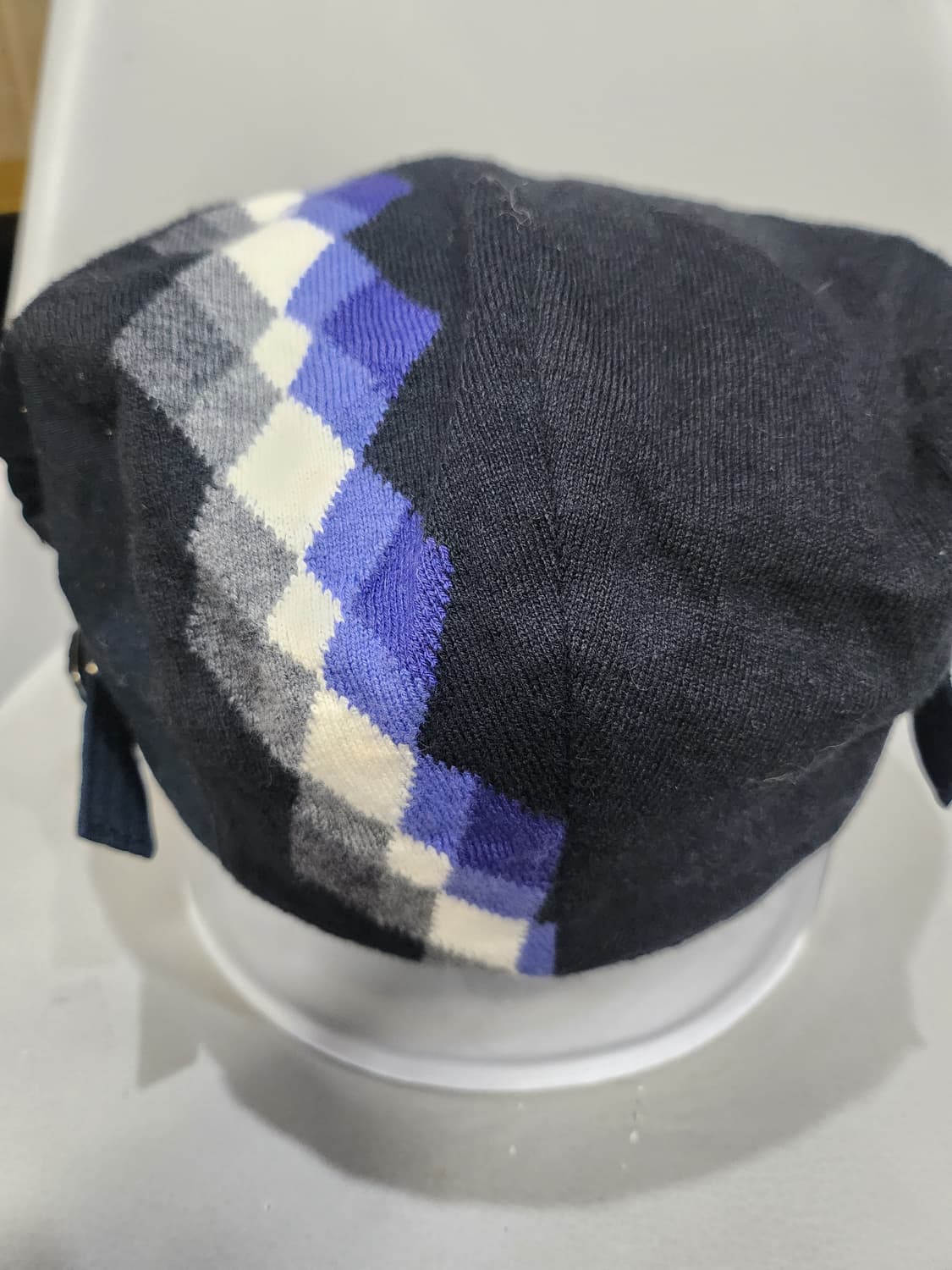 잭니클라우스 아가일 체크 캐시미어블랜드 뉴스보이 캡 상품이미지3