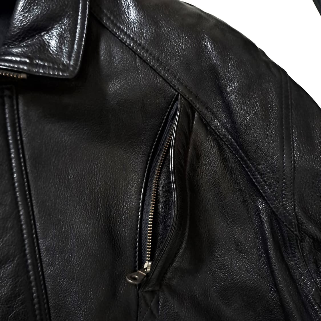 (택포) 레트로 스타일 가죽 봄버 100 B725 상품이미지8