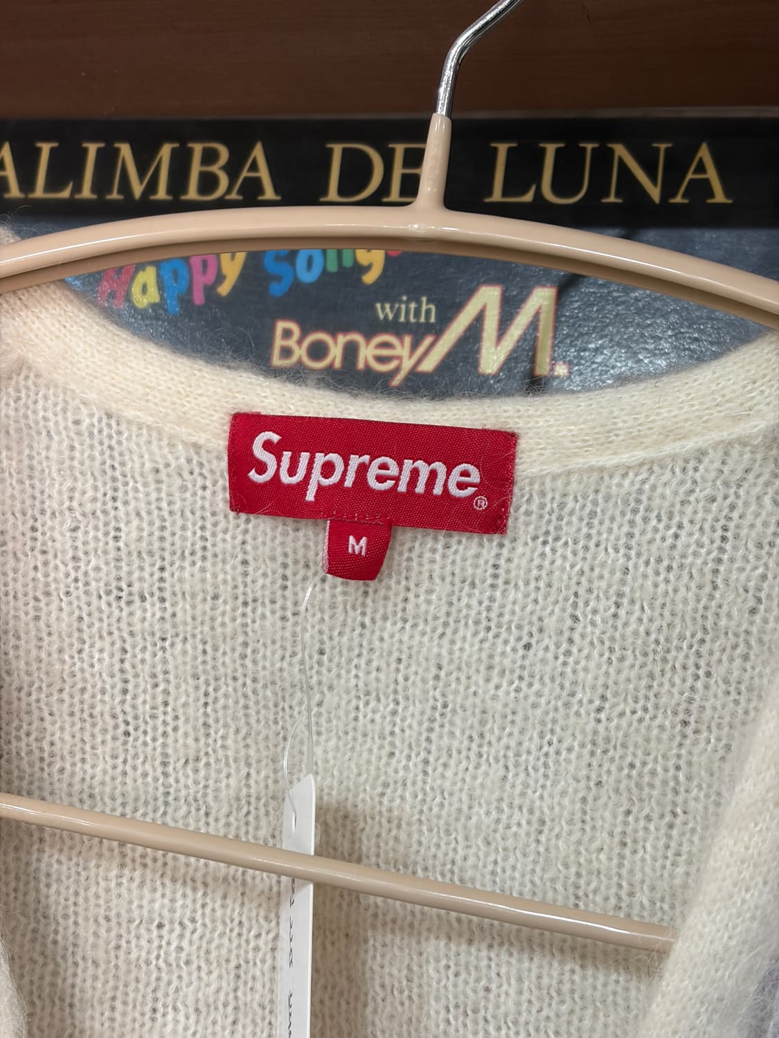 22SS 슈프림 브러쉬드 그리드 가디건 화이트 M 상품이미지3