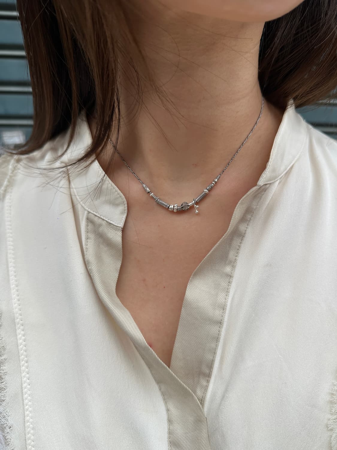 Musta karensilver mix Necklace 상품이미지2