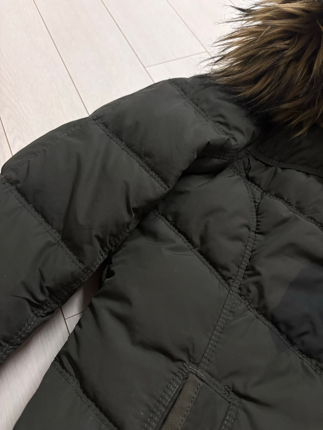 홀리스터 울프죠 털 후드 패딩 L 상품이미지5