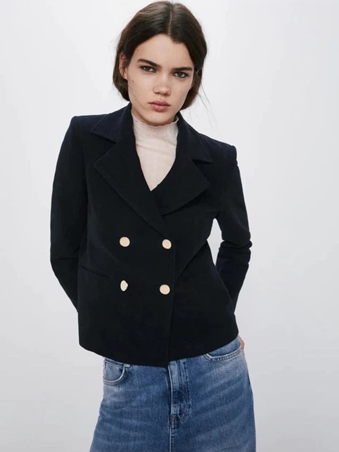 자라 블랙 금장 버튼 자켓 상품이미지1