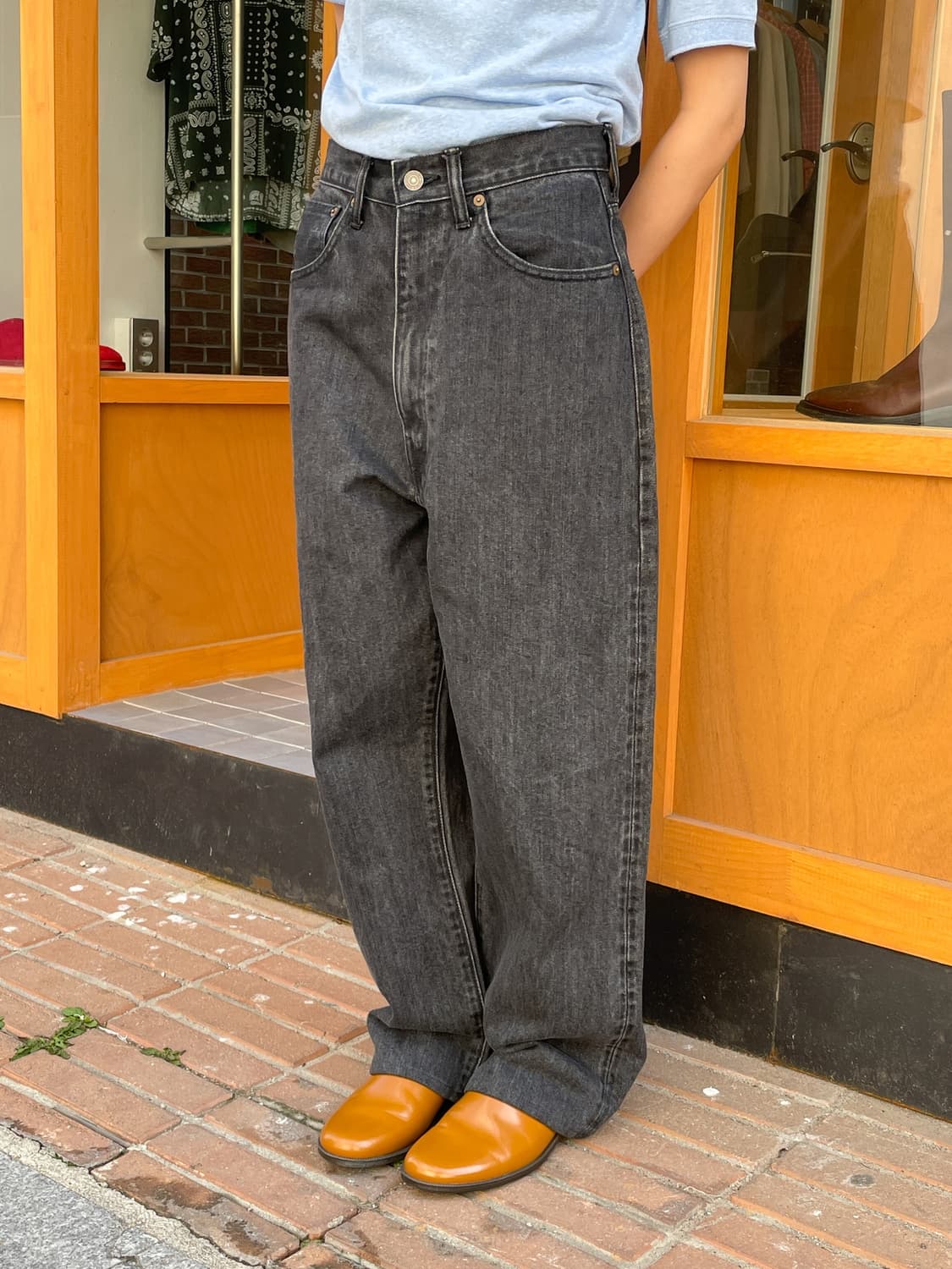 시오타 13.5oz 하이웨스트 데님 팬츠 (women) 상품이미지1
