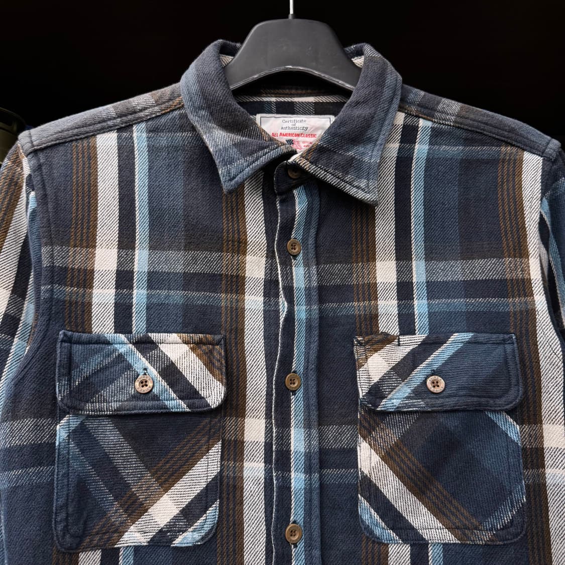 아비렉스 USA 투 포켓 워크 플란넬 체크 빈티지 셔츠 N124 상품이미지3
