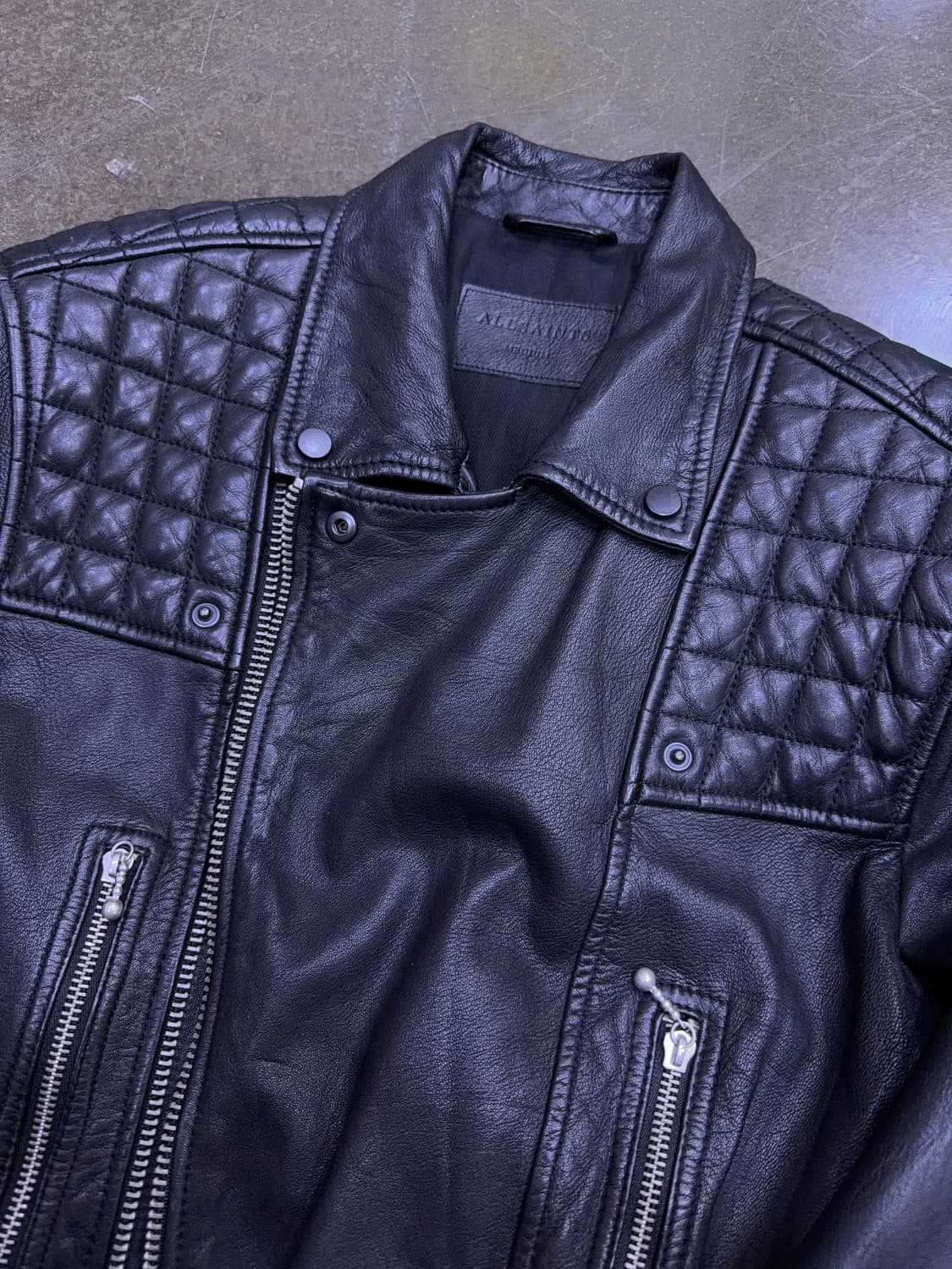 올세인츠 로울리 레더 바이커 염소 가죽자켓 M 상품이미지7