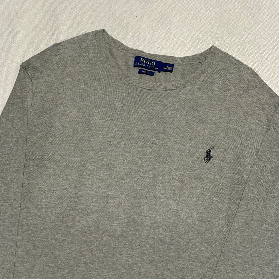 L 폴로랄프로렌 캐시미어 혼방 슬림핏 그레이 니트 상품이미지1