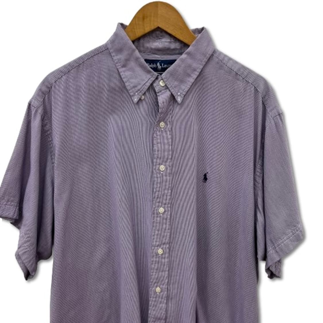 폴로 랄프로렌 퍼플 체크 반팔 셔츠 상품이미지3