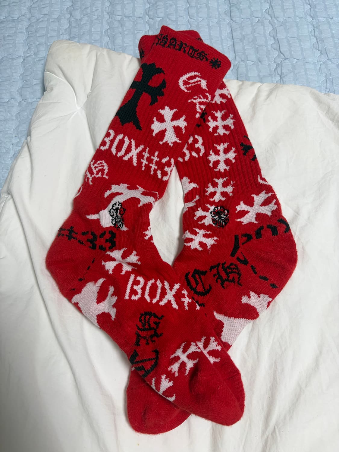 크롬하츠 스텐실 양말 레드 size M 상품이미지2