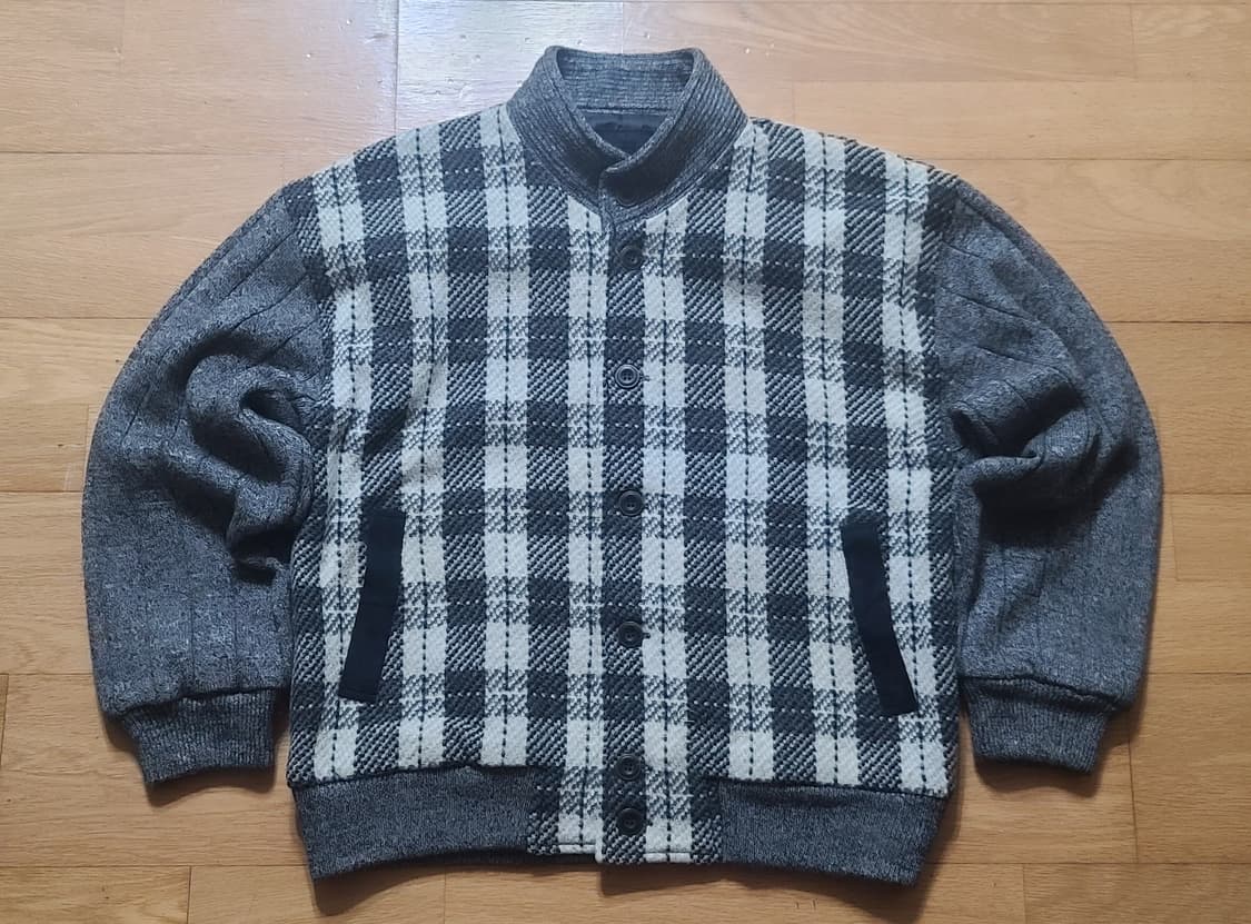 Gran Signore 일본빈티지 90's 체크 모직 블루종 자켓 M 상품이미지6