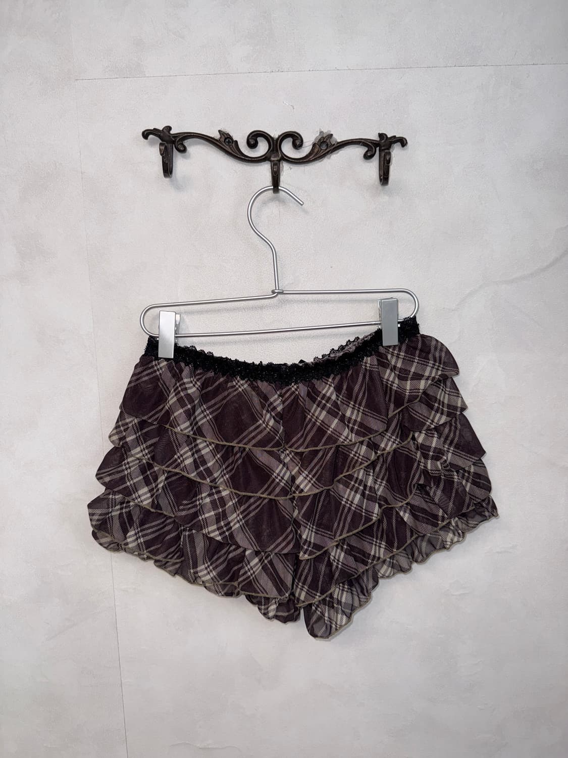 Romwe purple check cancan short pants  상품이미지3