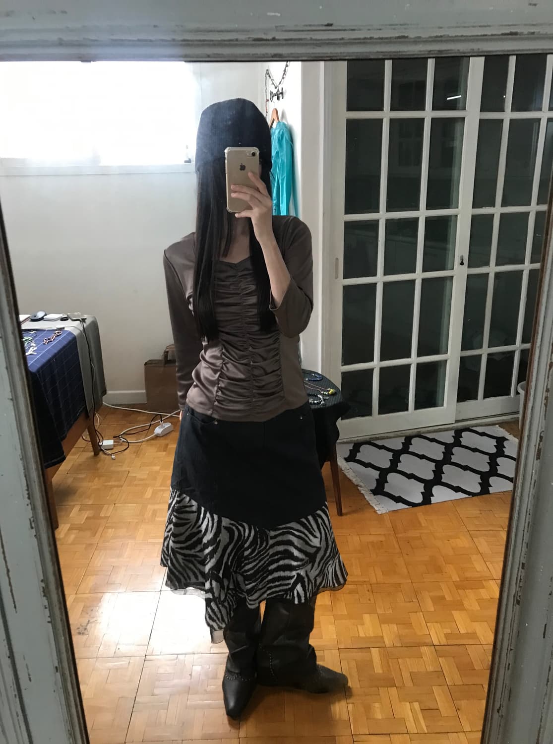 vintage zebra pattern skirt (29inch) 상품이미지4