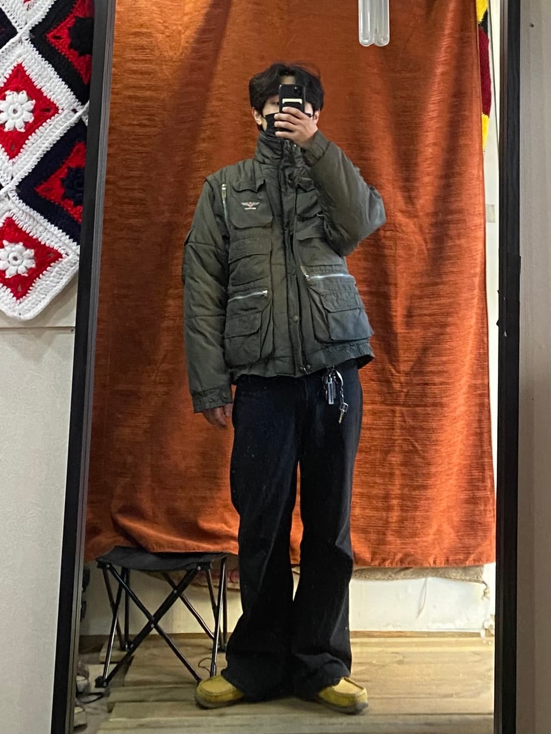 [XL] Vintage 카키 유틸리티 패딩 상품이미지7